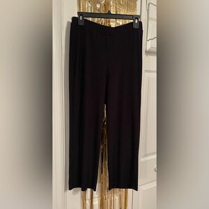Women's Black Cropped Wide-Leg Pants - Classic Comfort